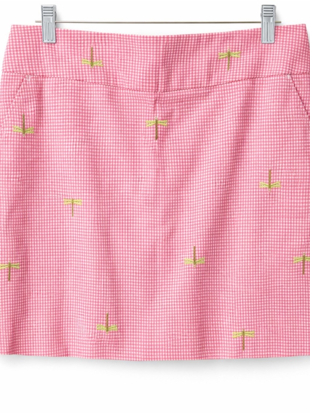 J.Crew Vintage Pink Gingham Dragonfly Skirt – Size 6